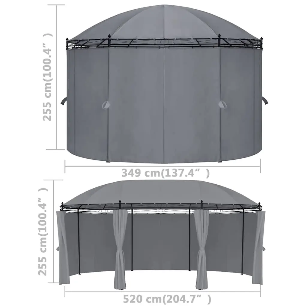 Gazebo Outdoor Garden Canopy Shelter 520x349x255 cm Anthracite