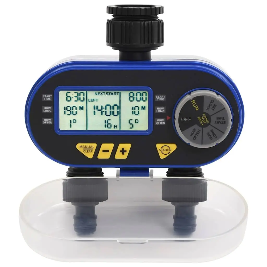 Digital Water Timer Automatic Sprinkler Controller Dual Outlet Multicolour