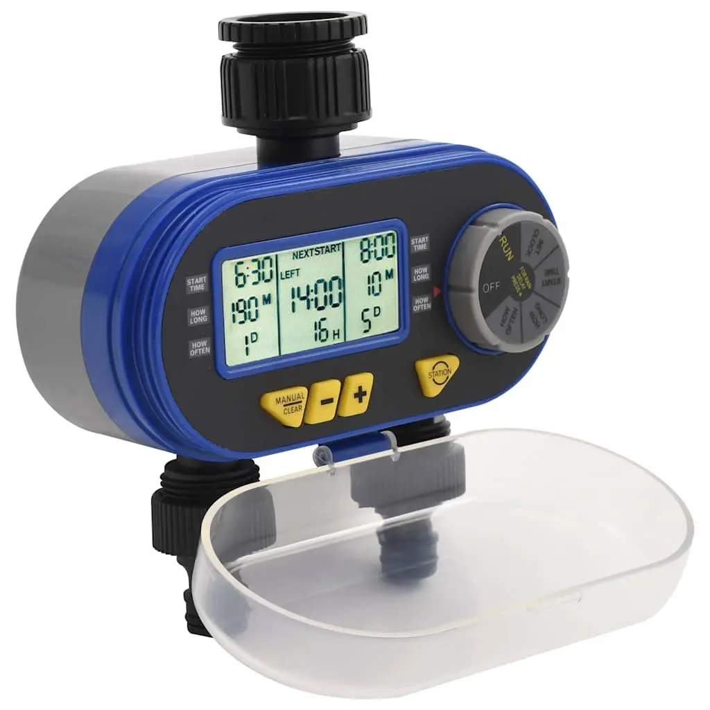 Digital Water Timer Automatic Sprinkler Controller Dual Outlet Multicolour