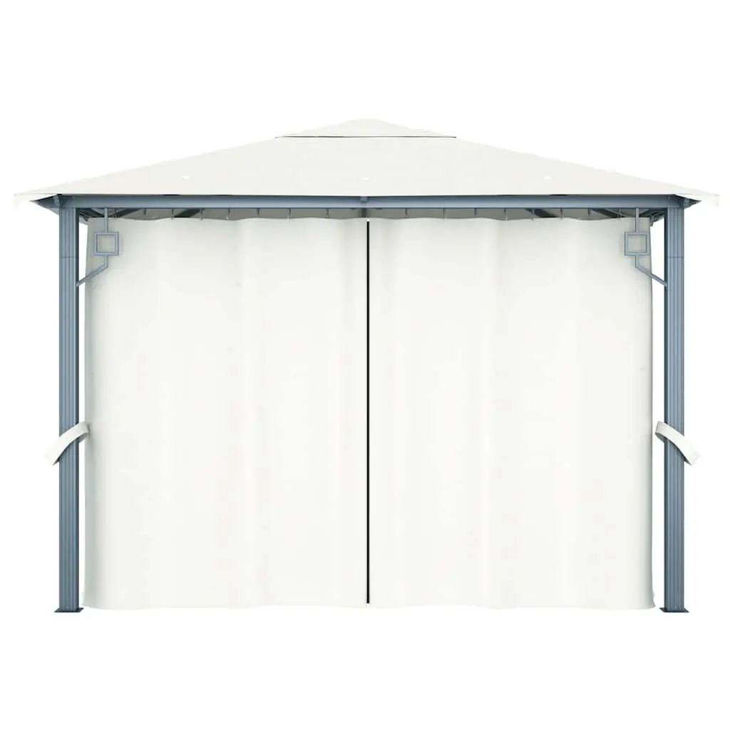 Gazebo Sunshade Shelter 300x300 cm Outdoor Cream with Curtains