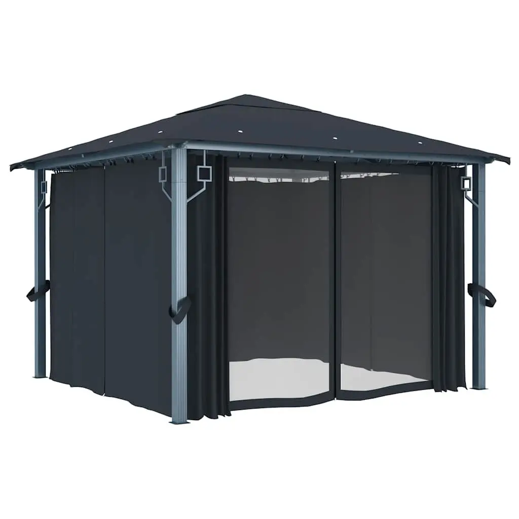 Gazebo Canopy Outdoor 300x300 cm with Curtain Sidewalls Anthracite