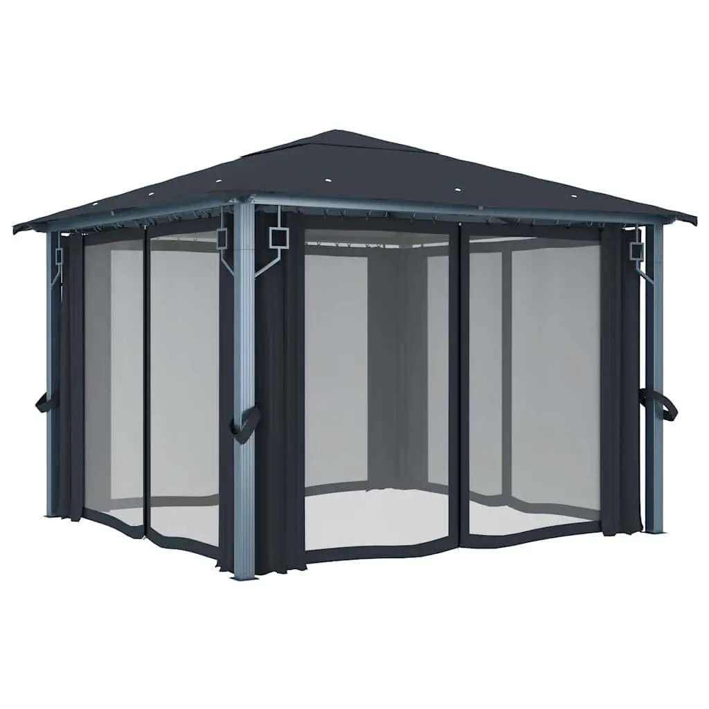 Gazebo Canopy Outdoor 300x300 cm with Curtain Sidewalls Anthracite