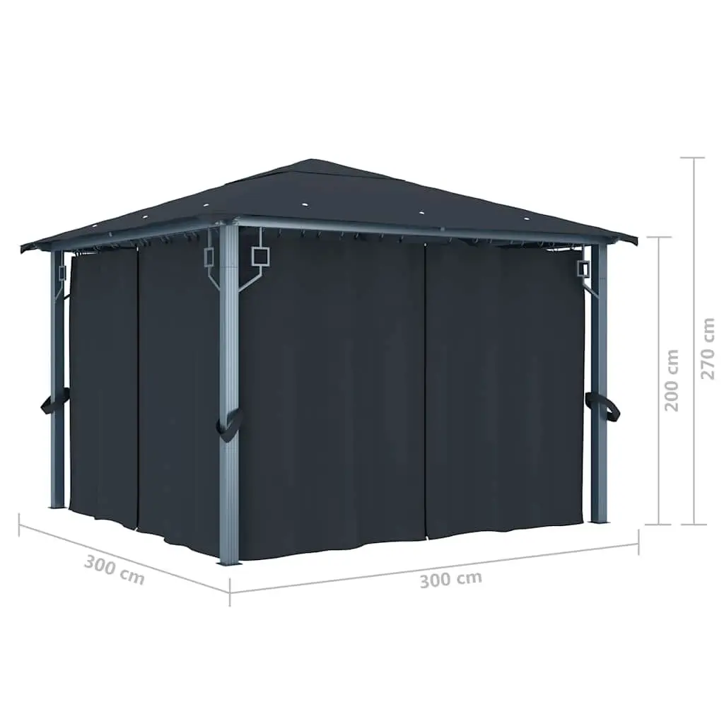 Gazebo Canopy Outdoor 300x300 cm with Curtain Sidewalls Anthracite