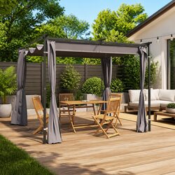 Reliable Gazebo with Curtains 3x3 m for Outdoor Use
