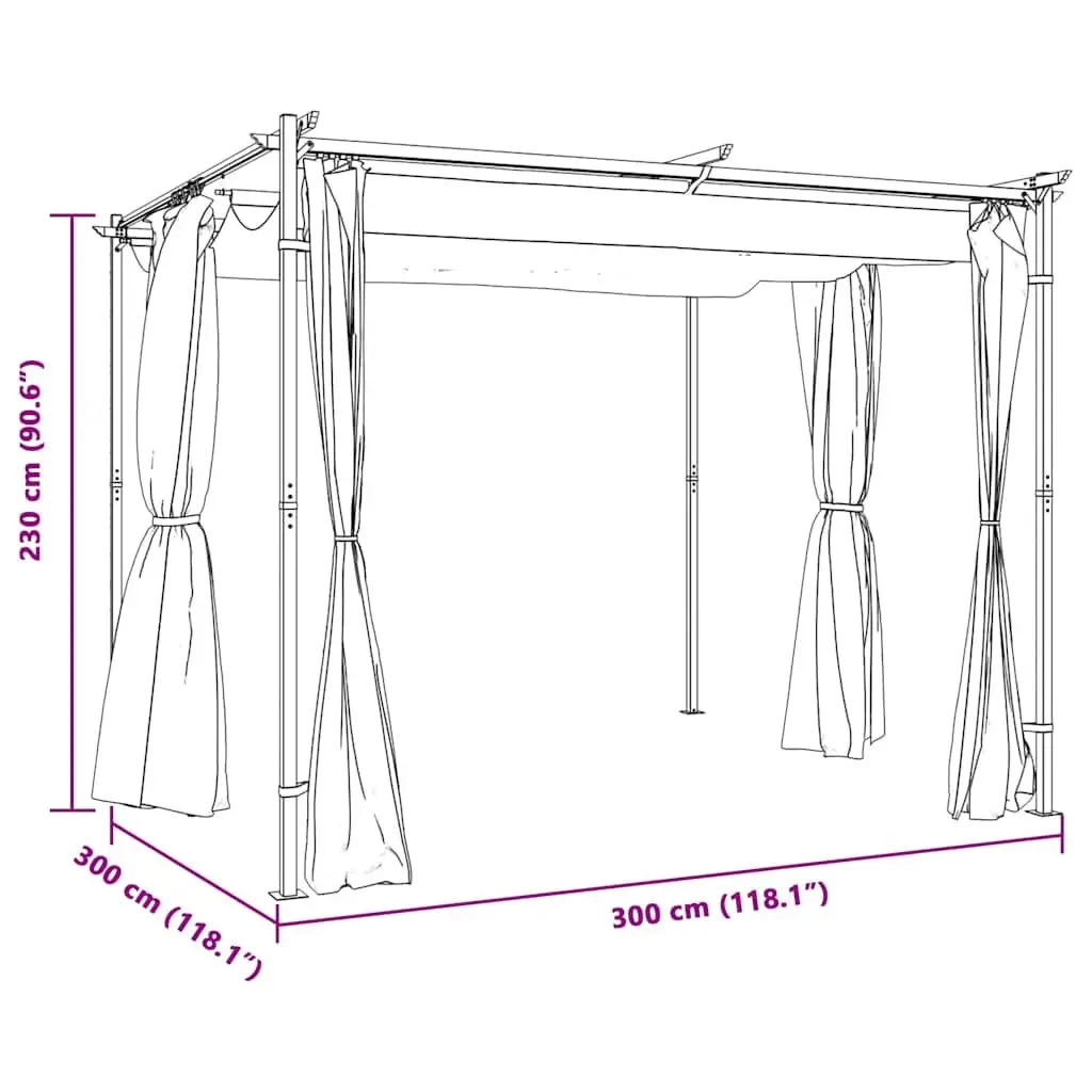 Gazebo Outdoor Shelter 3x3 m Anthracite