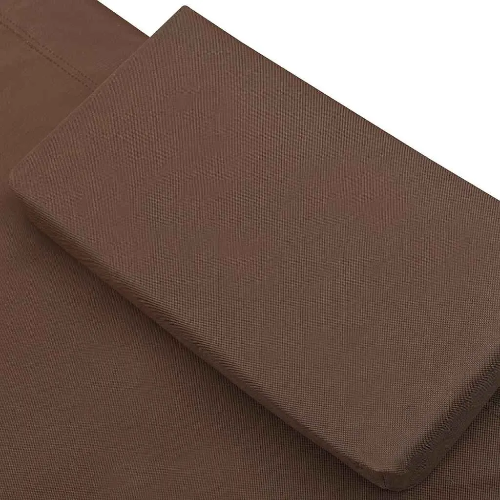 Outdoor Sun Lounger Bed Canopy Pillow Garden Patio Beach Relax Brown