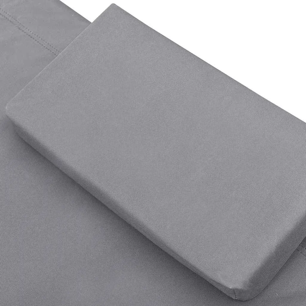 Outdoor Sun Lounger Bed Canopy Pillow Grey