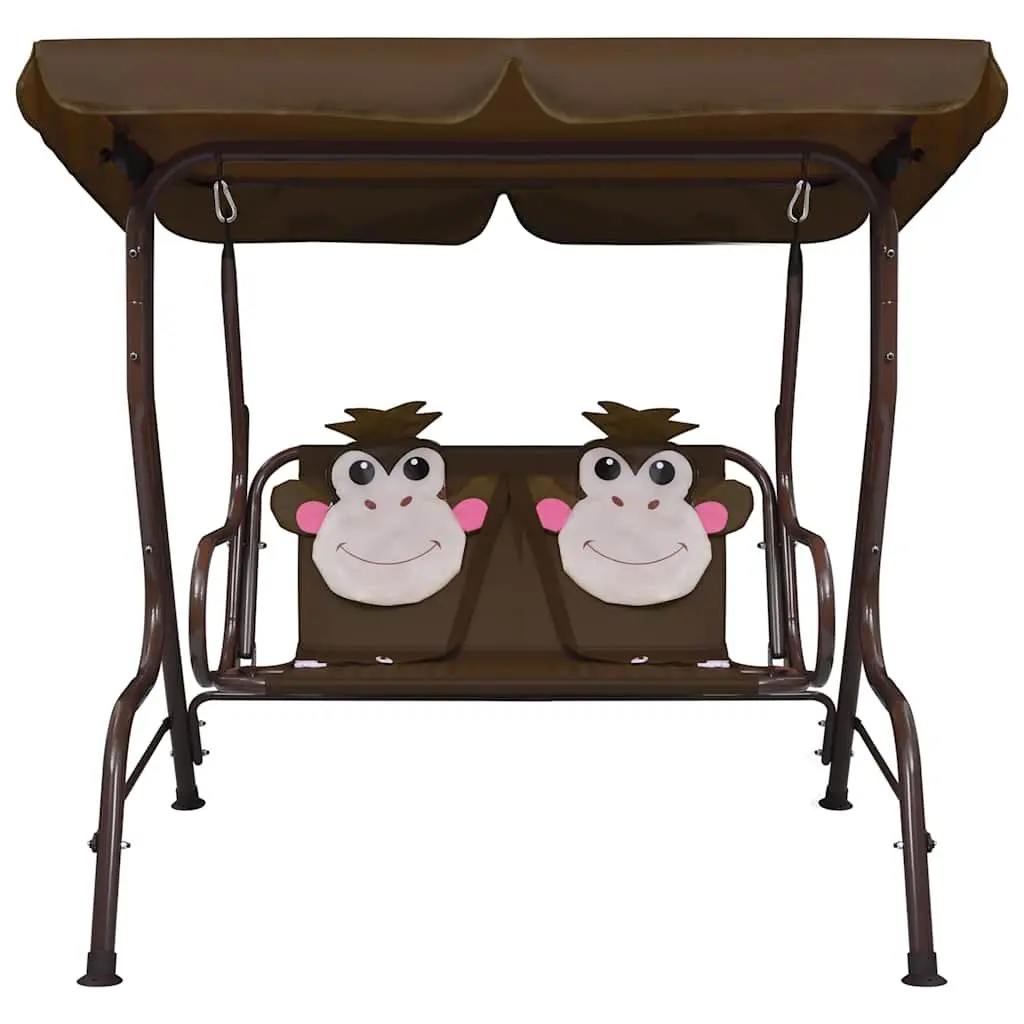Kids Swing Bench Outdoor Seating 115 x 75 x 110 cm Brown
