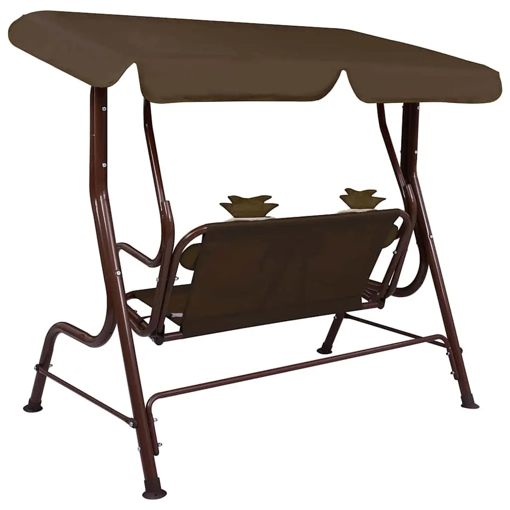 Kids Swing Bench Outdoor Seating 115 x 75 x 110 cm Brown