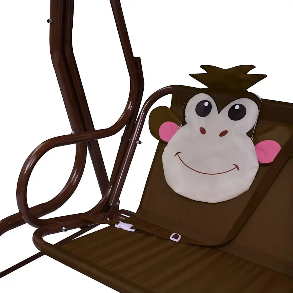 Kids Swing Bench Outdoor Seating 115 x 75 x 110 cm Brown