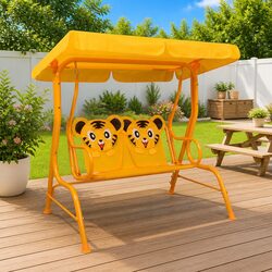 Value-Driven Kids Swing Bench with Sunshade Canopy