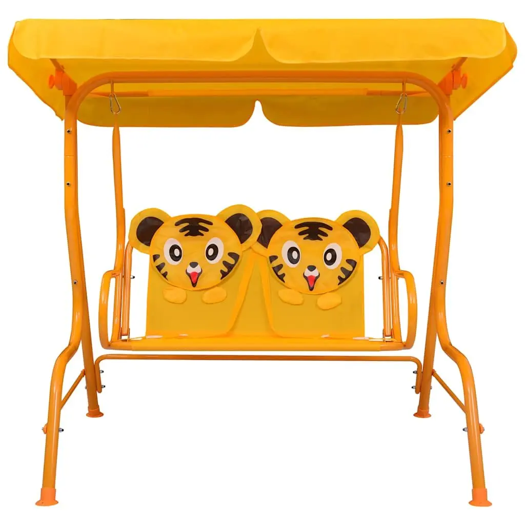Kids Swing Bench Outdoor Garden Patio Seat 115x75x110cm Yellow