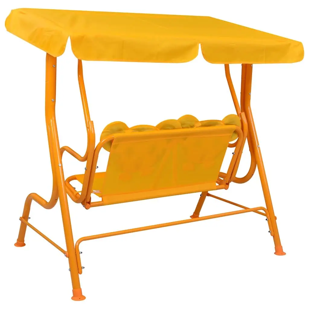 Kids Swing Bench Outdoor Garden Patio Seat 115x75x110cm Yellow