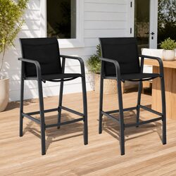 Value-Focused Outdoor Bar Chairs Set of 2 - Weather Resistant