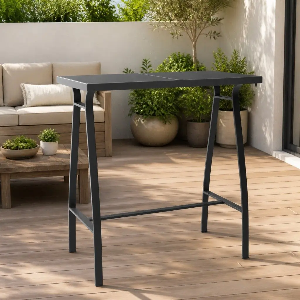 Black Garden Bar Table for Outdoor Use