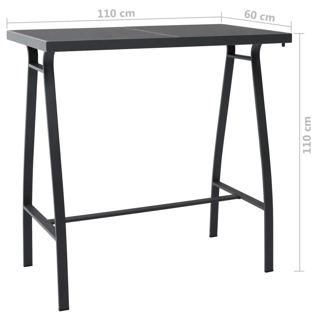 Black Garden Bar Table for Outdoor Use