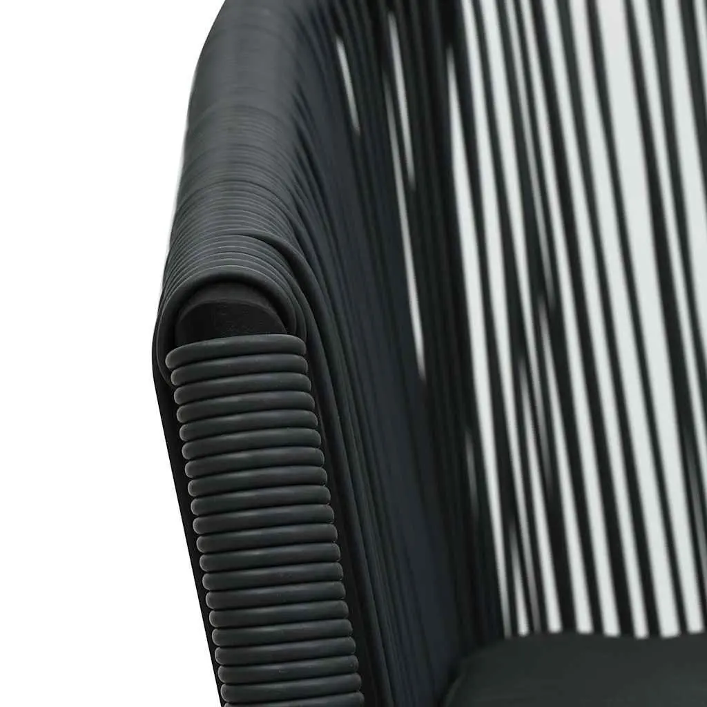 Outdoor Chairs Set 2 pcs Black Rattan Garden Seating