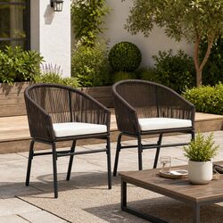Reliable Brown Rattan Outdoor Chairs with Cushions