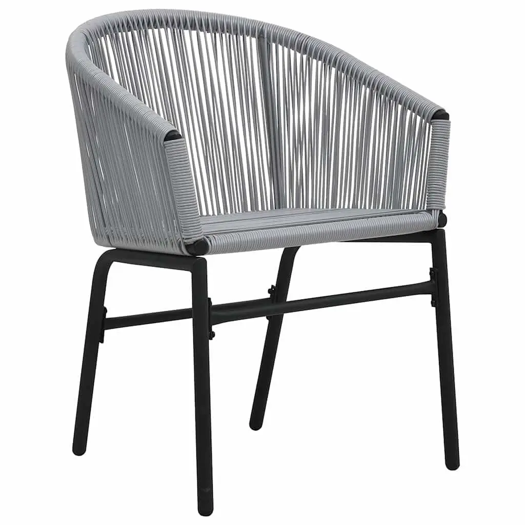 Outdoor Chairs 2 pcs Grey PE Rattan Garden Seating with Cushions Contemporary
