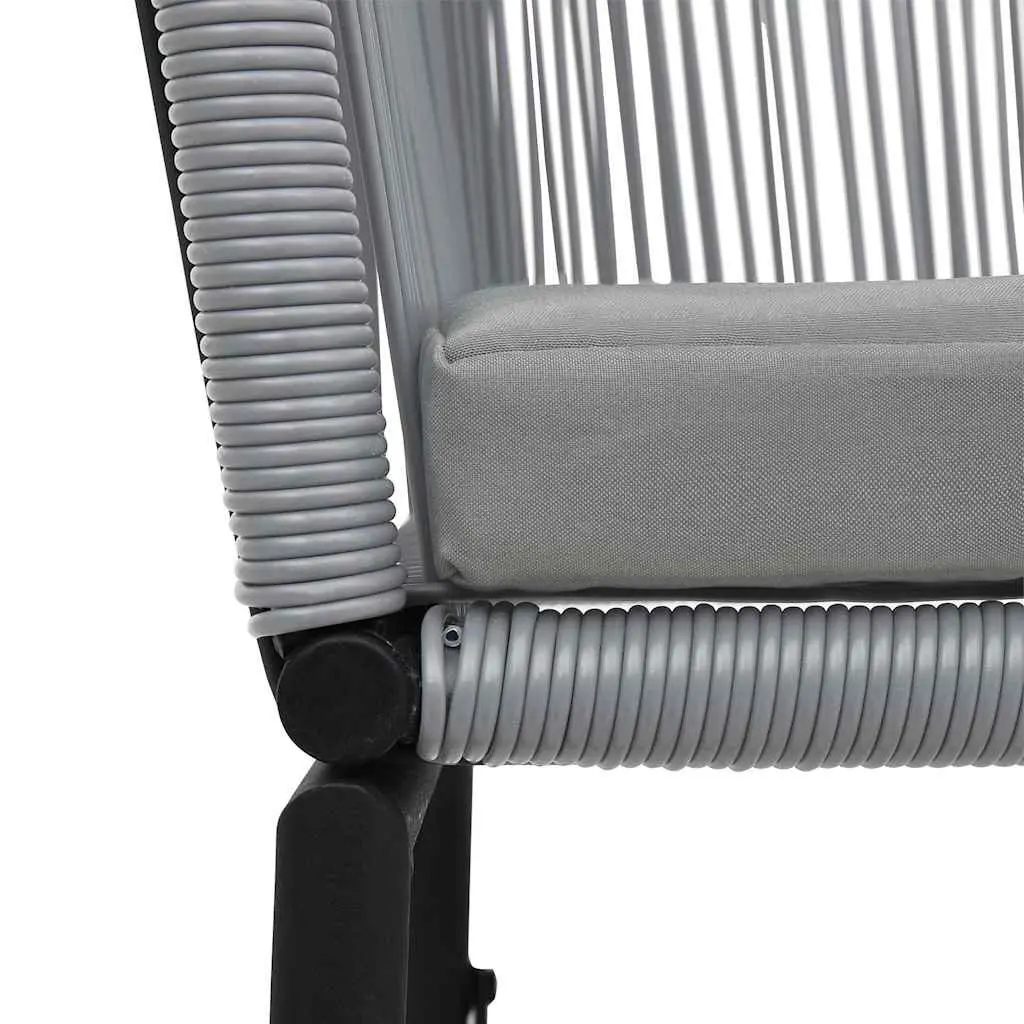 Outdoor Chairs 2 pcs Grey PE Rattan Garden Seating with Cushions Contemporary