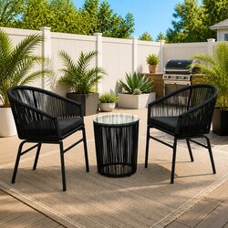 Reliable 3-Piece Bistro Lounge Set with Comfortable Cushions