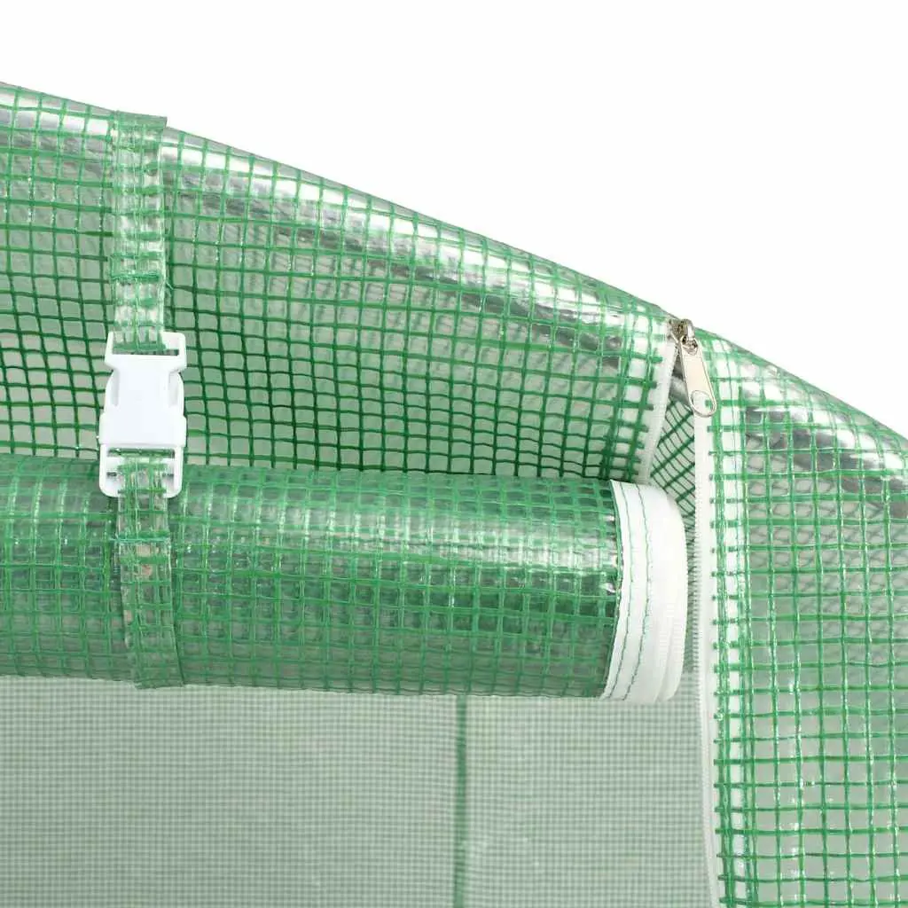 Greenhouse 6.86 m² Galvanised Steel Frame PE Mesh Garden Plant House Green