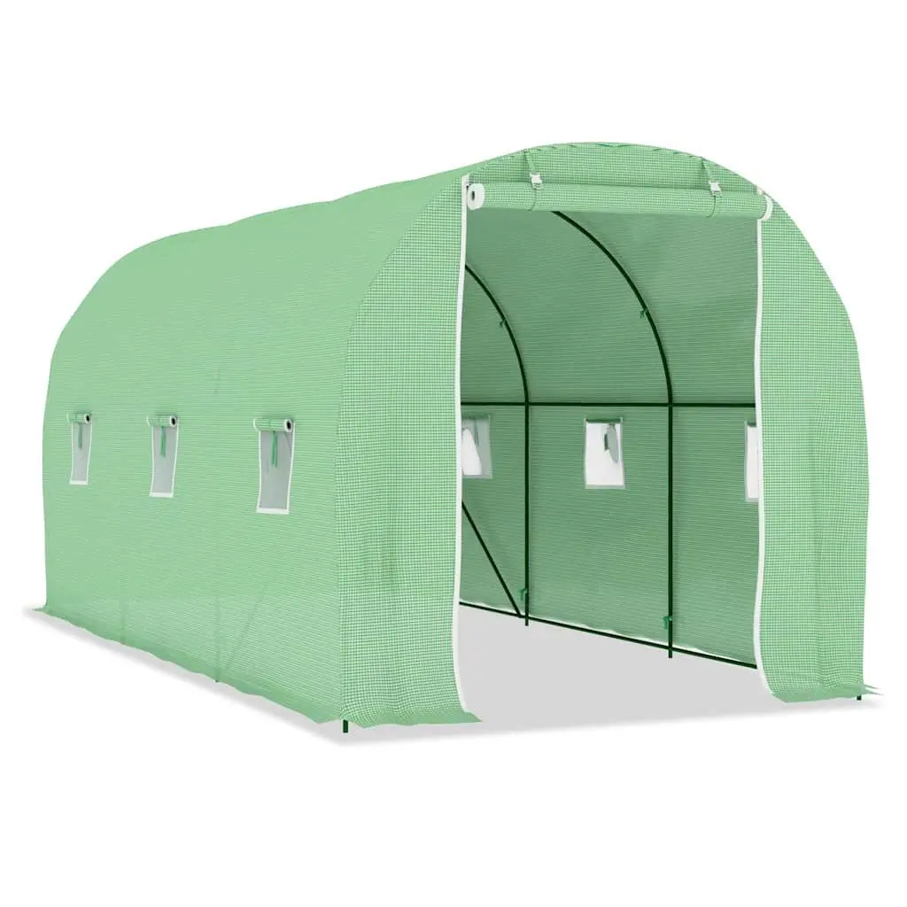 Greenhouse 9 m² Garden Plant House 4.5x2x2 m Green Ventilation Windows Door