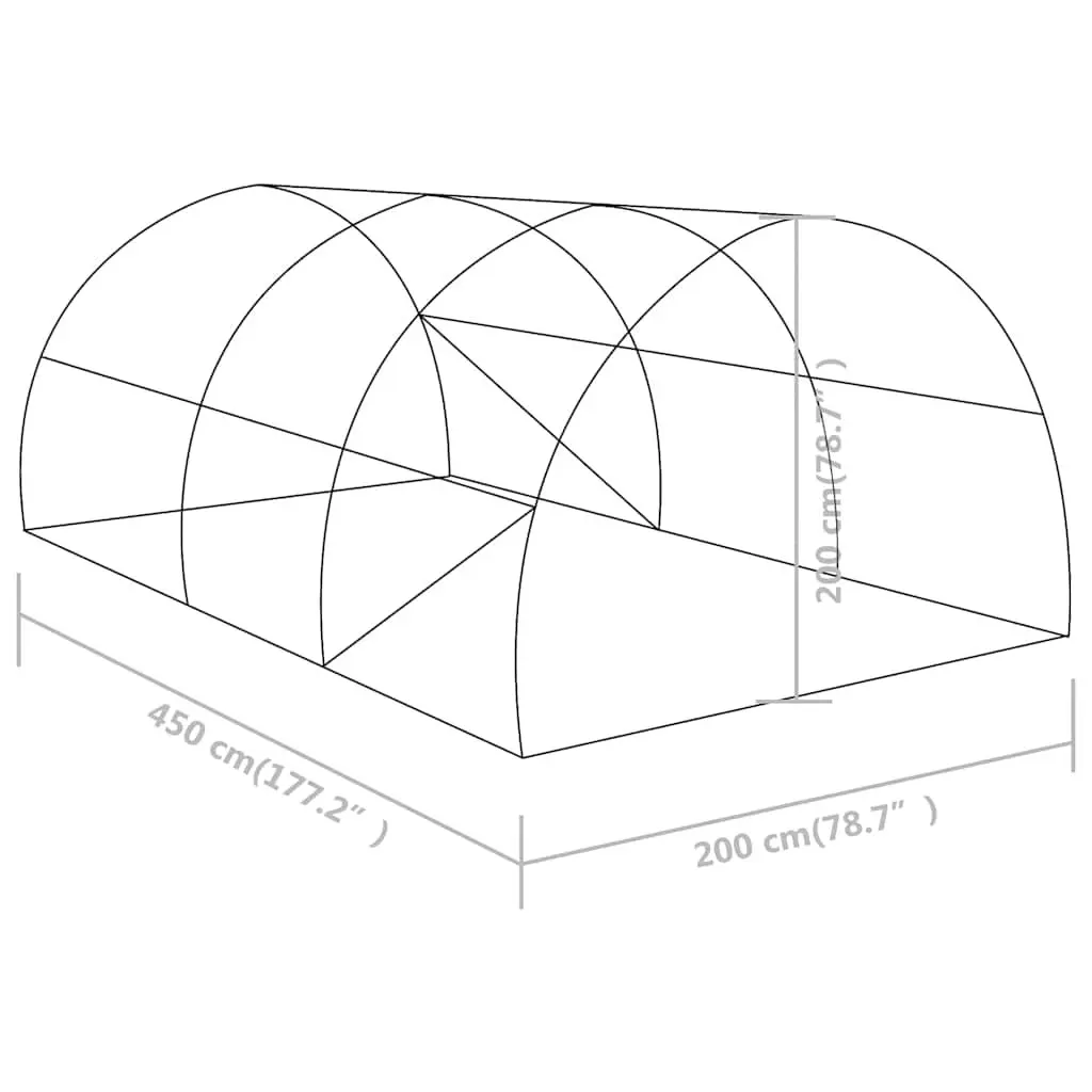 Greenhouse 9 m² Garden Plant House 4.5x2x2 m Green Ventilation Windows Door