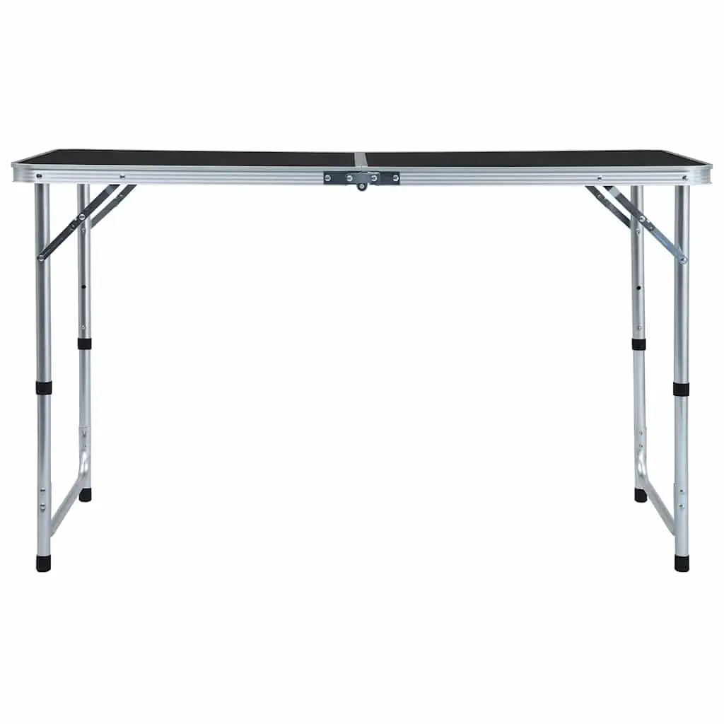 Foldable Camping Table Adjustable Height 55cm 62cm 70cm Grey Portable Outdoor Picnic Garden