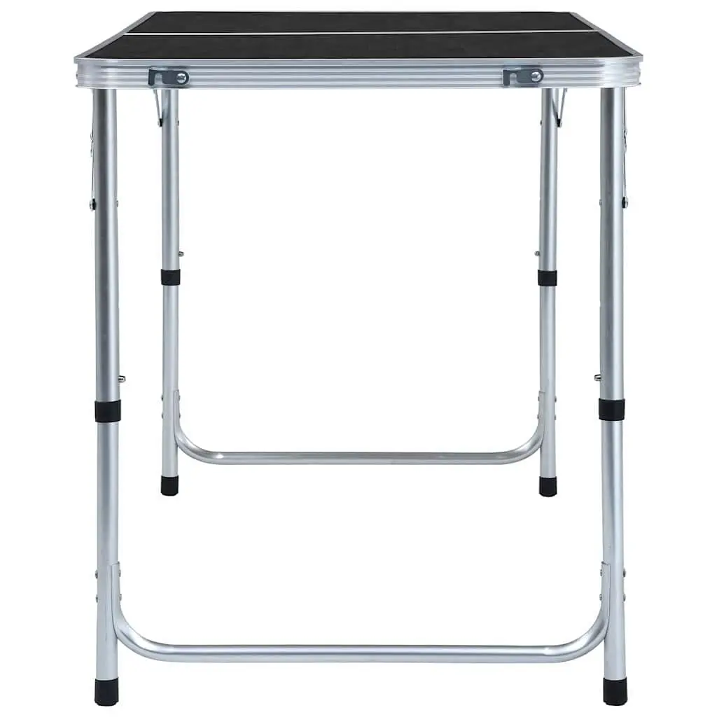 Foldable Camping Table Adjustable Height 55cm 62cm 70cm Grey Portable Outdoor Picnic Garden