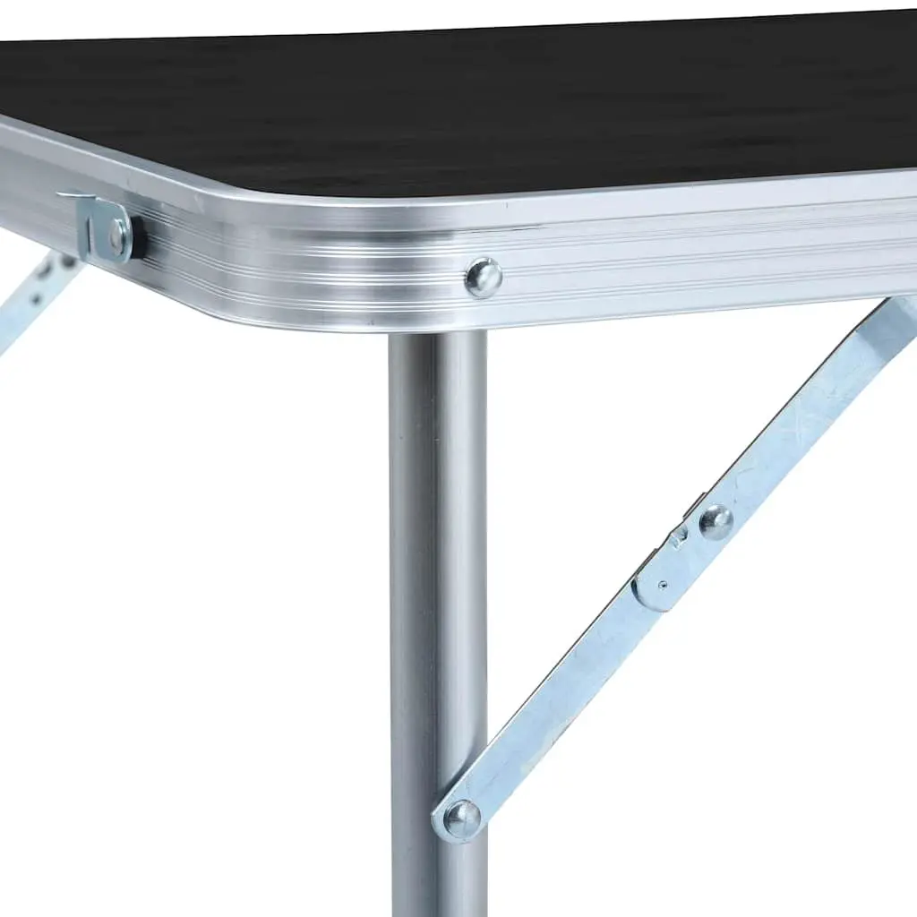 Foldable Camping Table Adjustable Height 55cm 62cm 70cm Grey Portable Outdoor Picnic Garden