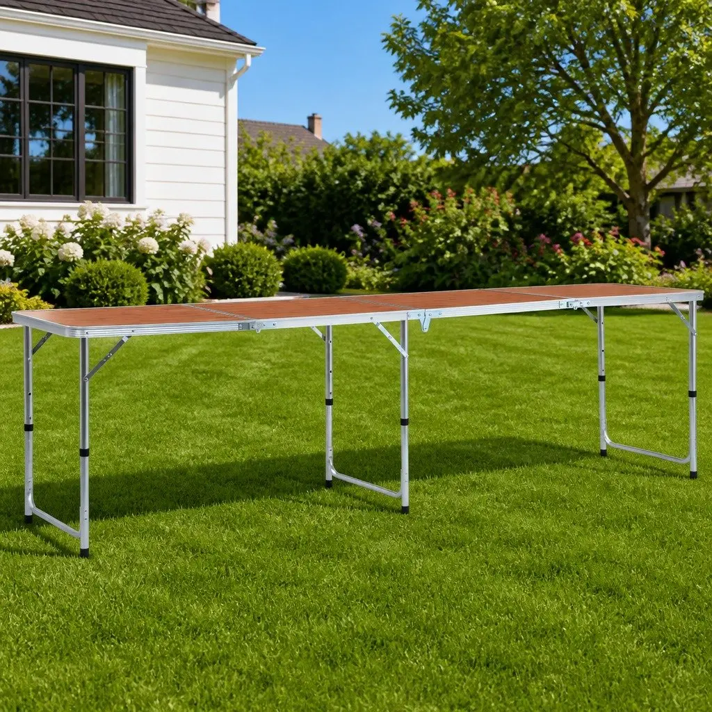 Foldable Camping Table with Adjustable Height