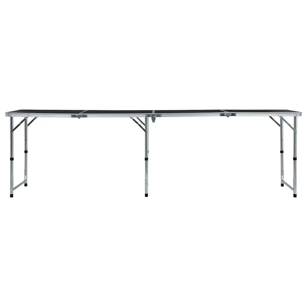 Foldable Camping Table Adjustable Height 55cm to 70cm Grey Portable Outdoor Picnic Garden