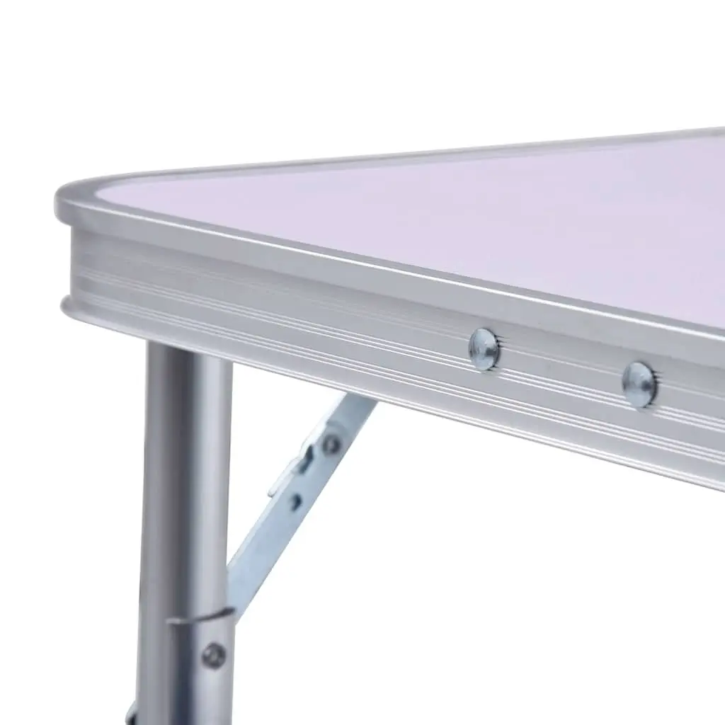 Folding Camping Table Outdoor Portable Lightweight 60 x 45 cm White