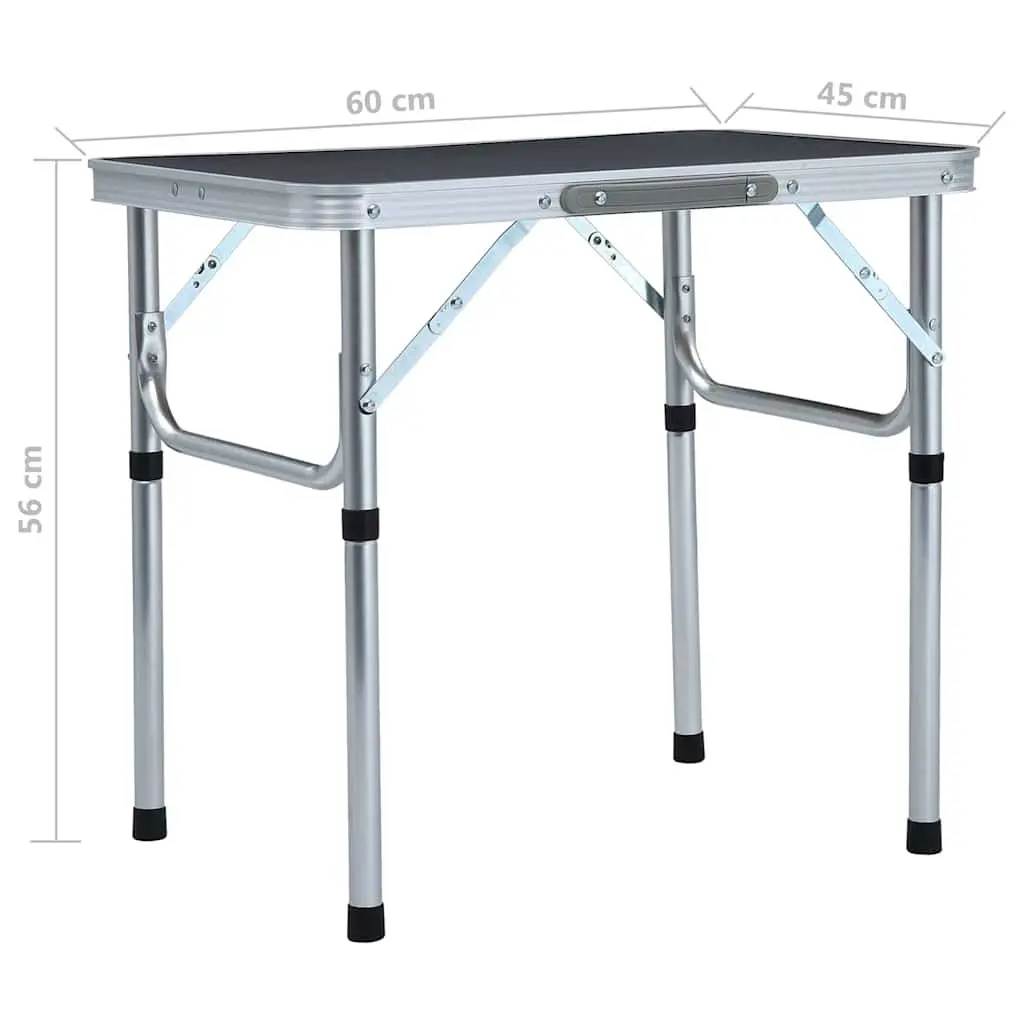 Folding Camping Table Lightweight Portable Outdoor Picnic BBQ Grey 60 x 45 cm