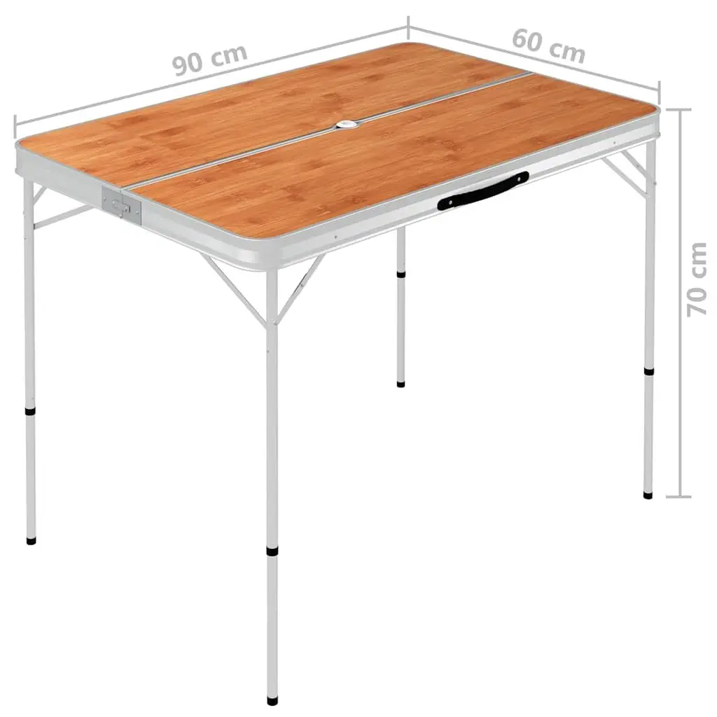 Folding Camping Table Set with 2 Benches Compact Suitcase Design Outdoor Picnic