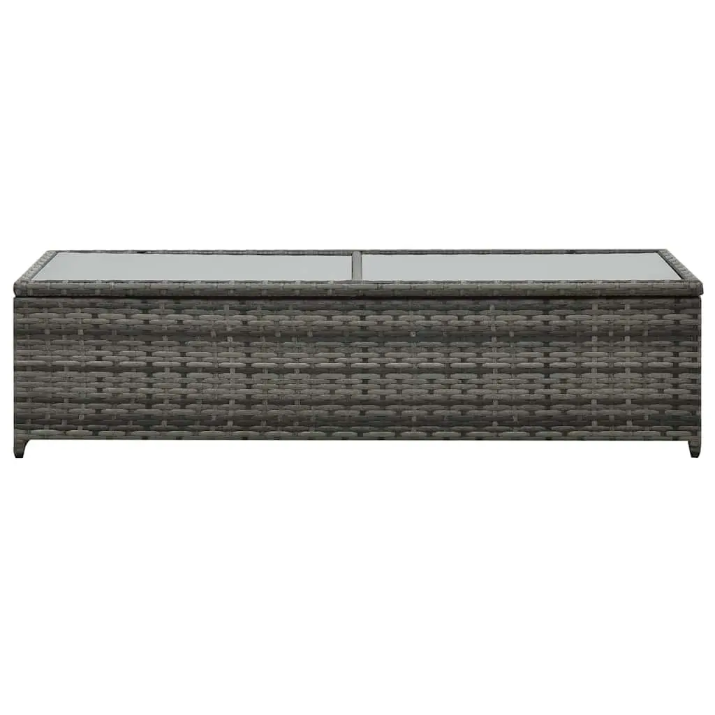Garden Lounge Set 4 Piece Sofa Coffee Table Stools Cushions Anthracite Poly Rattan