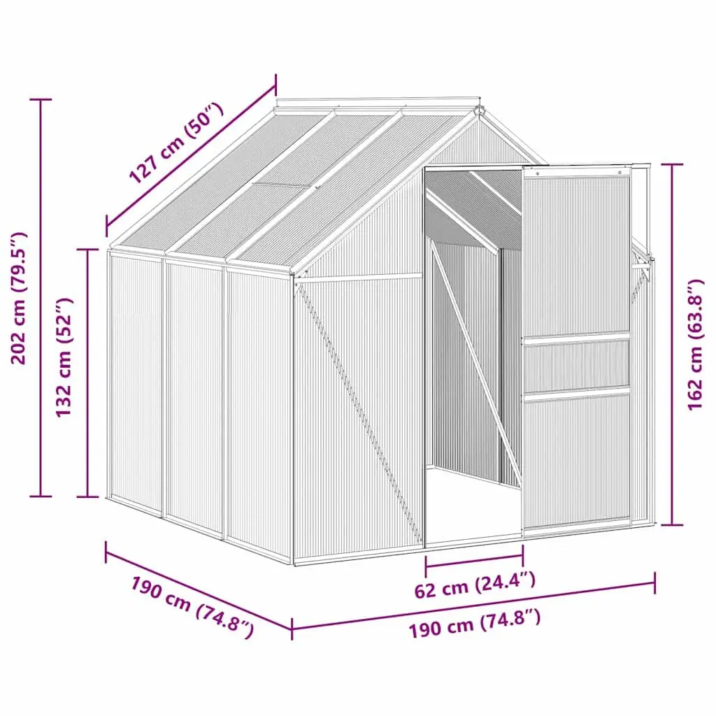 Greenhouse UV Resistant Polycarbonate Panels 3.61m² Anthracite