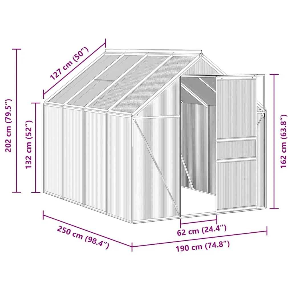 Greenhouse Anthracite Polycarbonate UV Resistant 4.75 m²