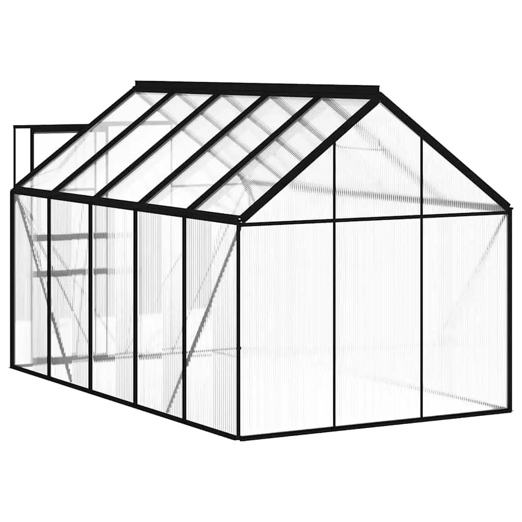 Greenhouse Polycarbonate Panels UV Resistant 5.89m² Anthracite Aluminium Frame