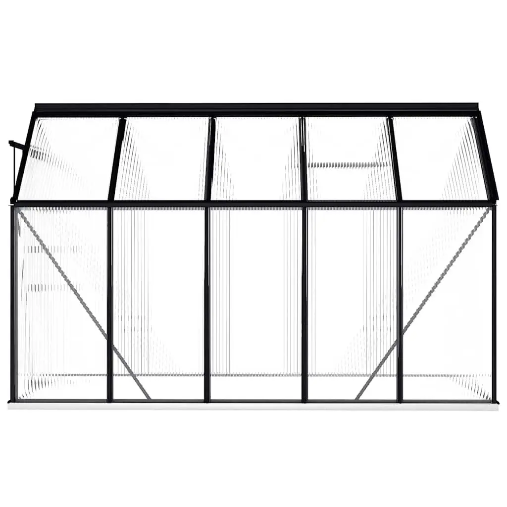 Greenhouse Polycarbonate Panels UV Resistant 5.89m² Anthracite Aluminium Frame