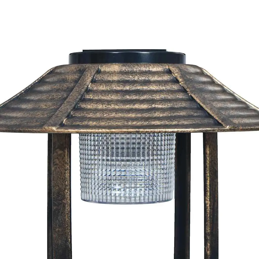 Pedestal Bird Bath Solar Powered LED Lights Outdoor Garden Brown