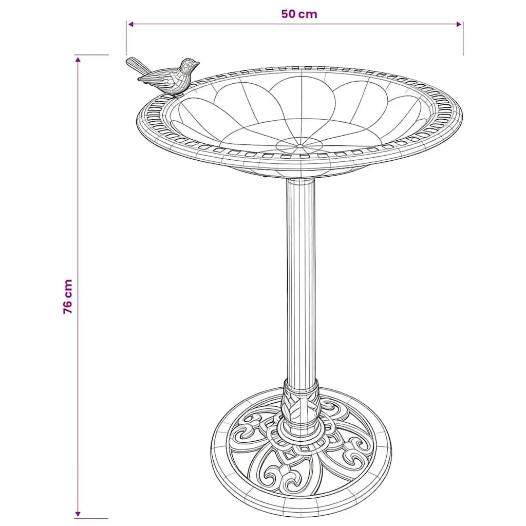 Garden Bird Bath Pedestal Bowl Outdoor Decor Gold