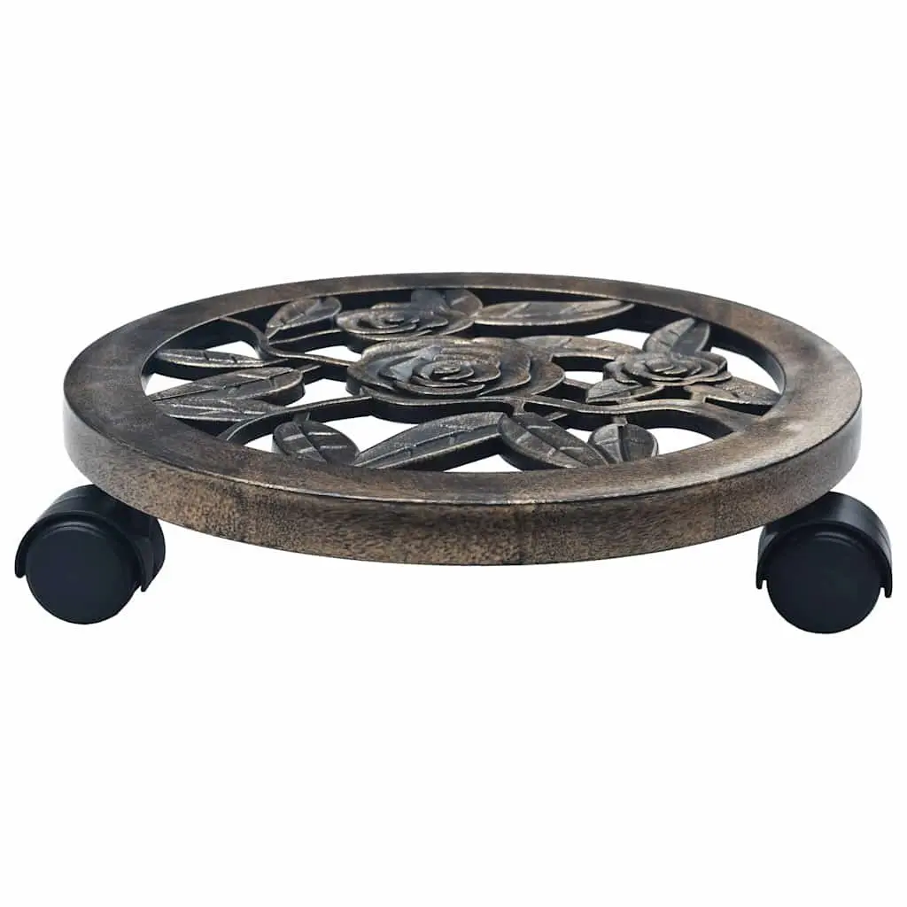 Plant Trolleys 30cm Rolling Caddies Brown 6 Piece