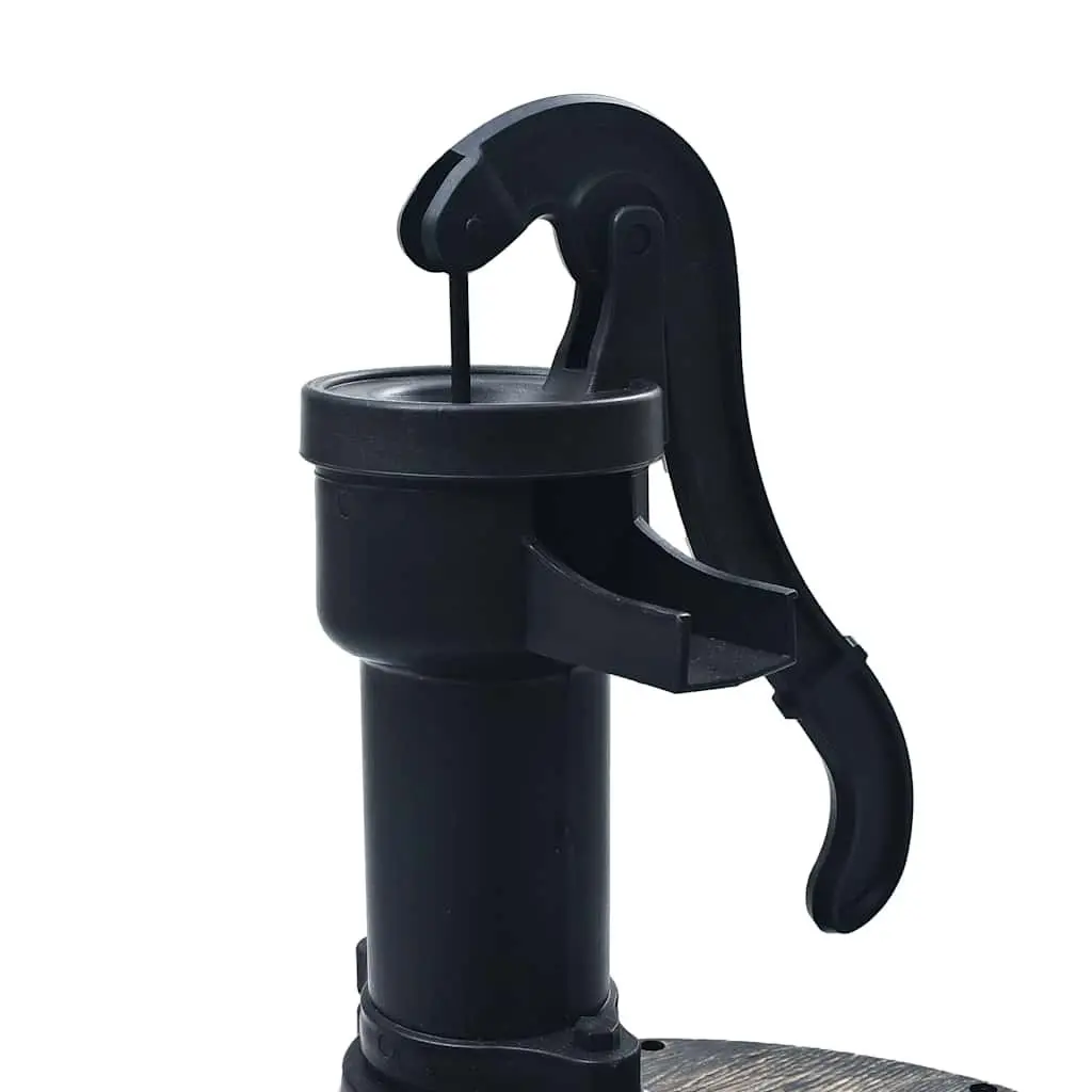 Garden Water Fountain Barrel with Pump Outdoor Patio Decor Brown