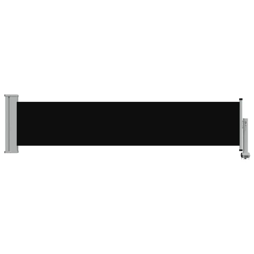 Retractable Side Awning Outdoor Shade Screen 60x300 cm Black