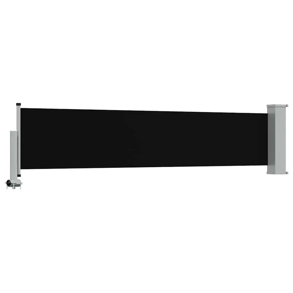 Retractable Side Awning Outdoor Shade Screen 60x300 cm Black