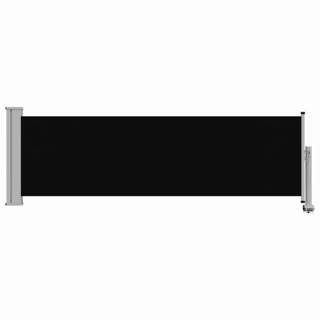 Outdoor Privacy Screen Retractable Awning Black 80x300cm for Patio Balcony Sunshade