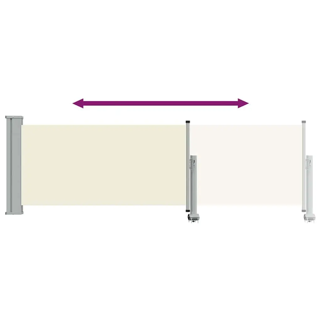 Retractable Side Awning Outdoor Privacy Screen Shade 80x300 cm Cream