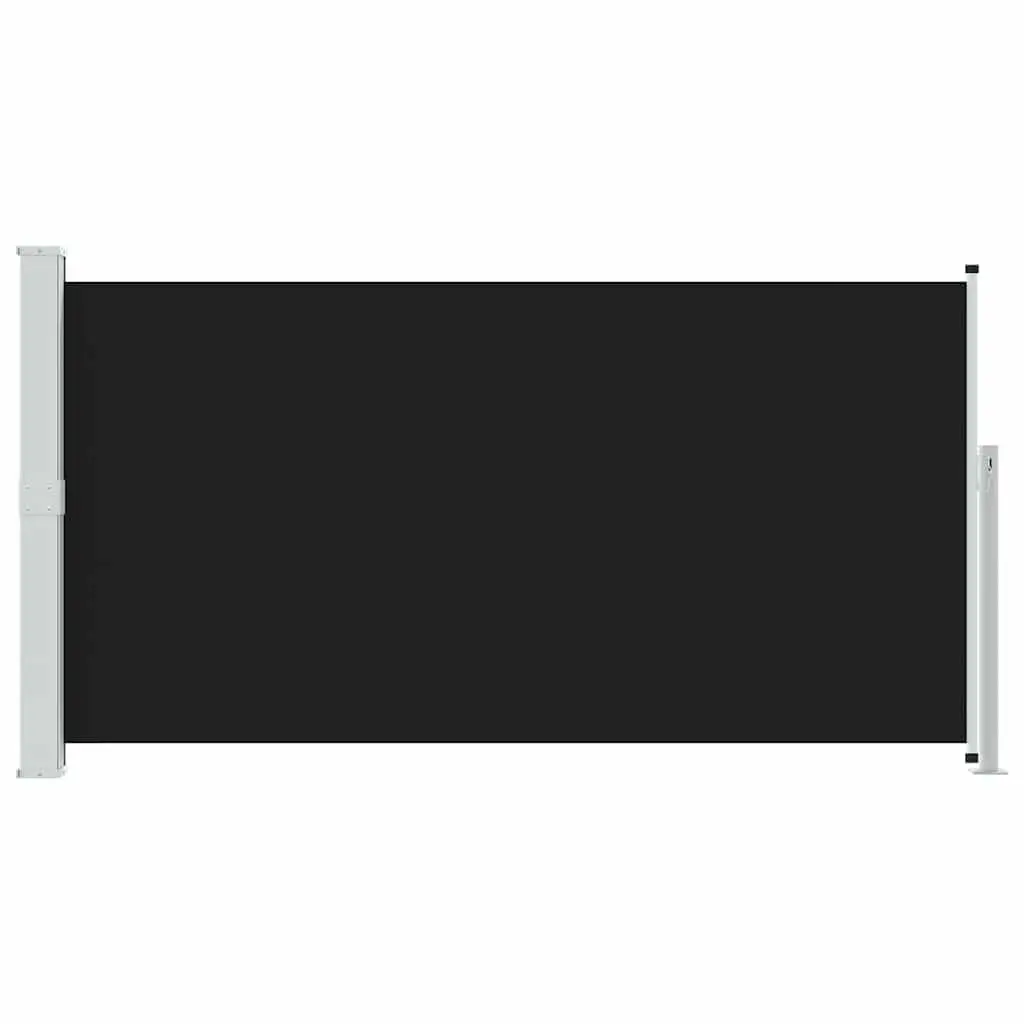 Retractable Side Awning Privacy Screen 170x300cm Black Outdoor Shade